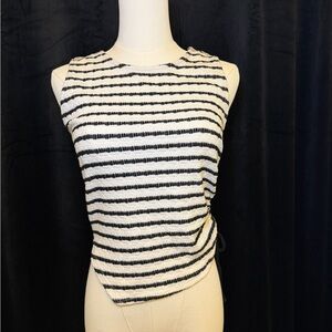 NWT - American Threads Women’s Sleeveless Top. Black/White Stripe. Size S